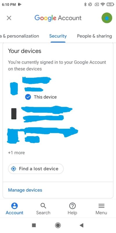 Account google manage your
