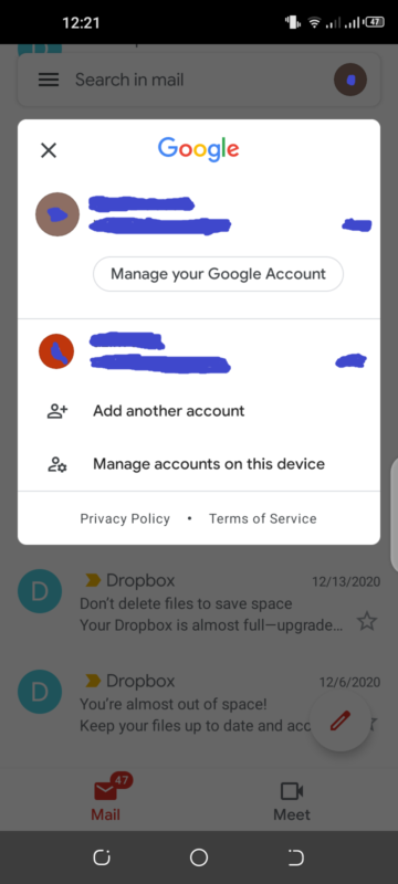 Gmail login another account
