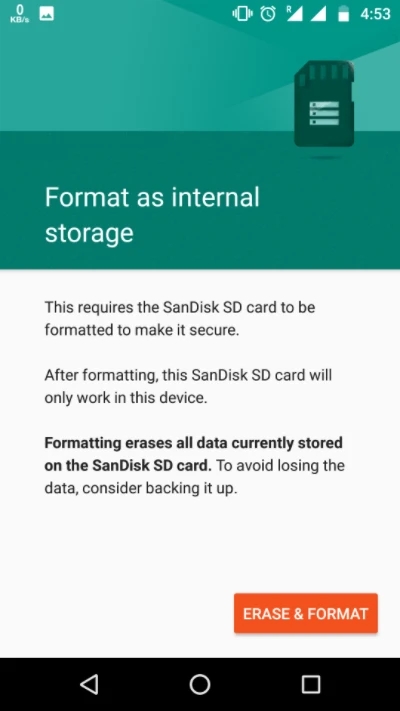 Use SD Card Internal 4