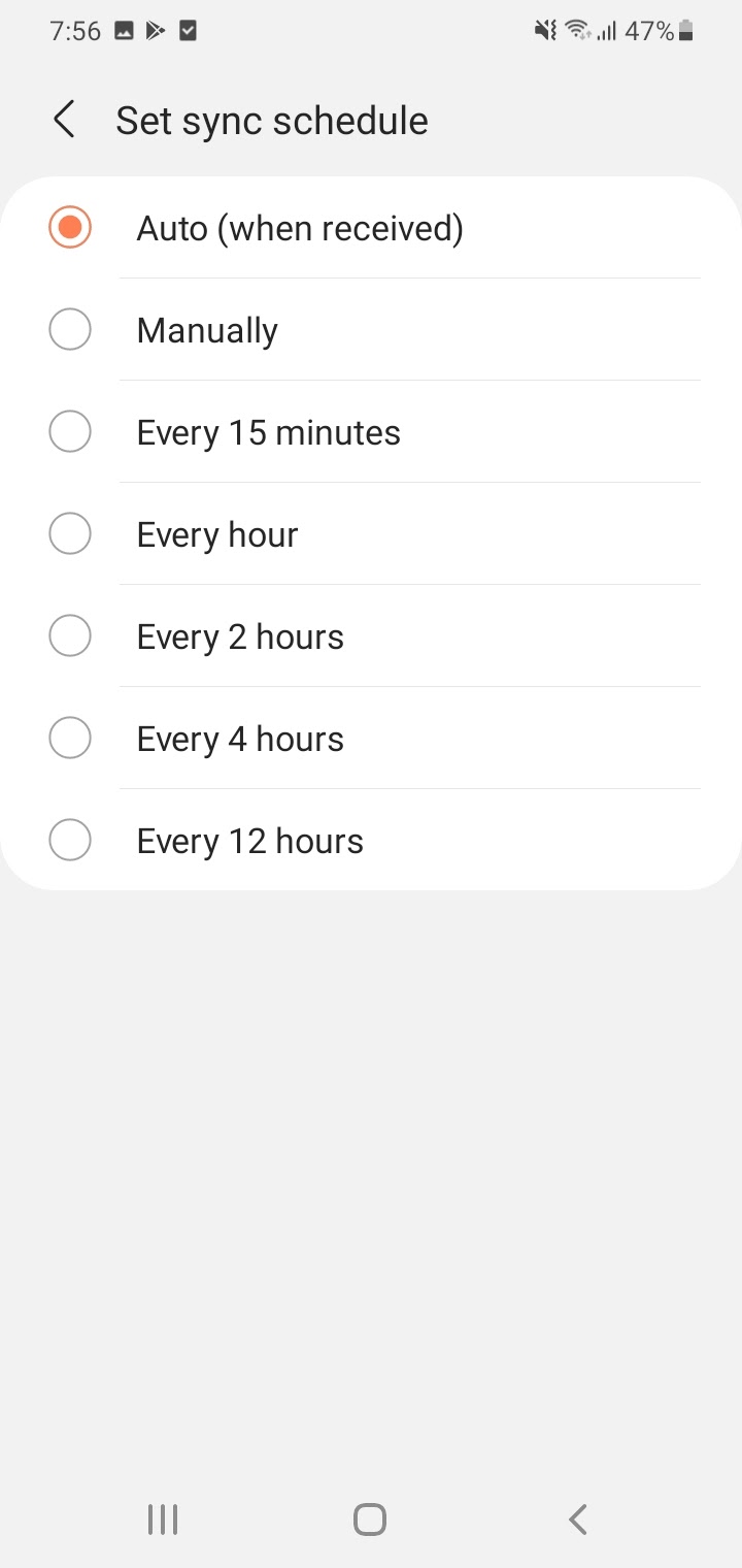 sync email on samsung s7 manual sync schedule