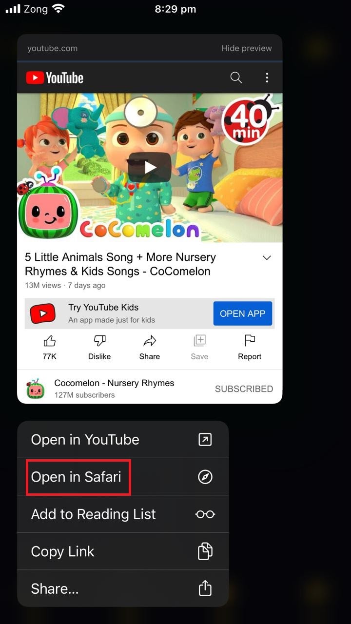safari not opening apps