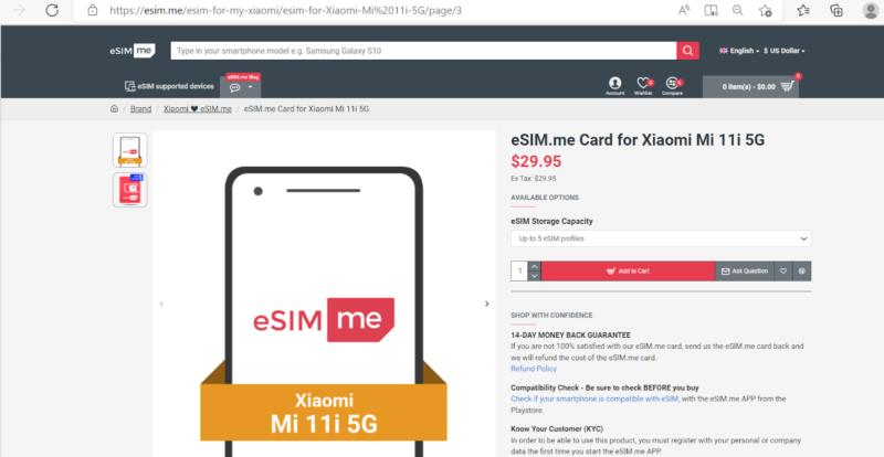 xiaomi redmi note 9 support esim