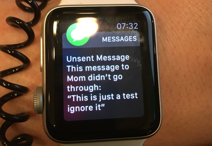 Unable to send and receive messages on an Apple Watch GPS