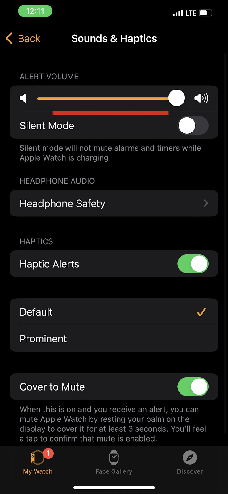 Increase notification sound level apple watch